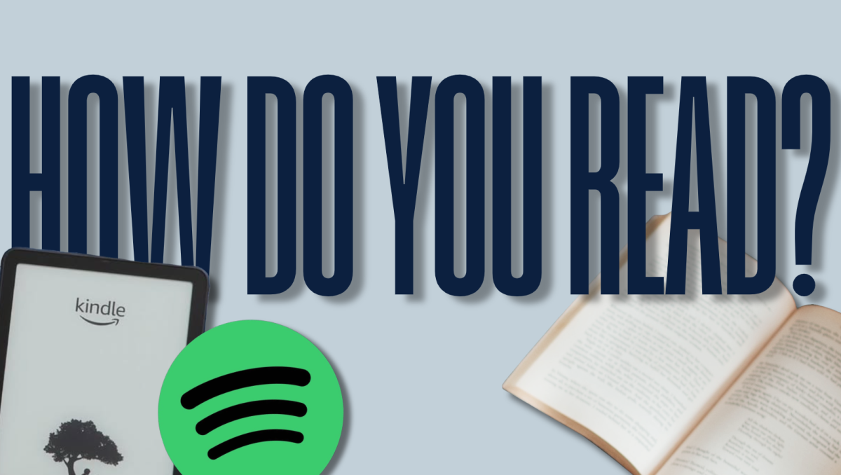 There are many ways to read – physical books, audiobooks, kindles or all of the above – which works best for you? (Courtesy of Meghan Cattani/The Fordham Ram).