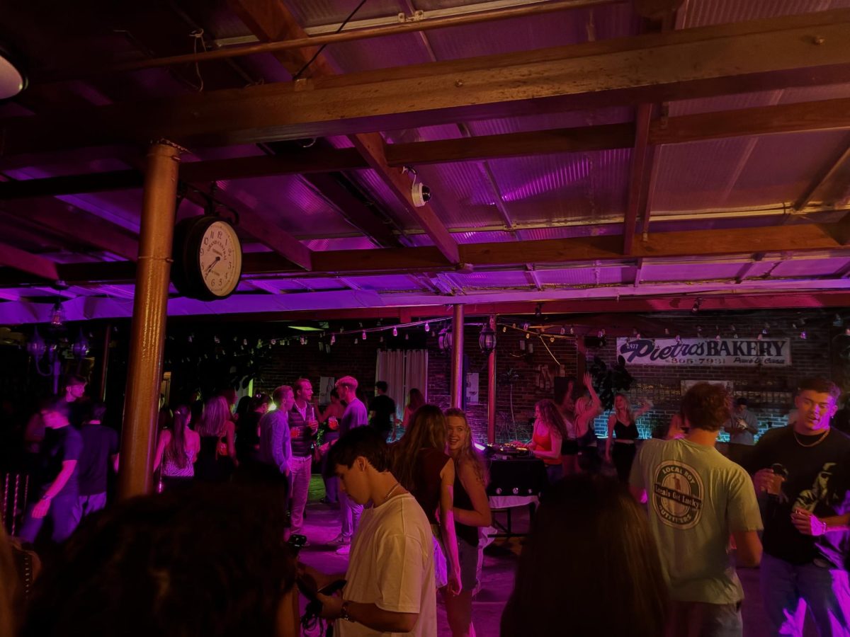 Students pack into Michelangelo’s terrace for Fordham’s Boiler Room night (Courtesy of Emily Tonna/The Fordham Ram).

