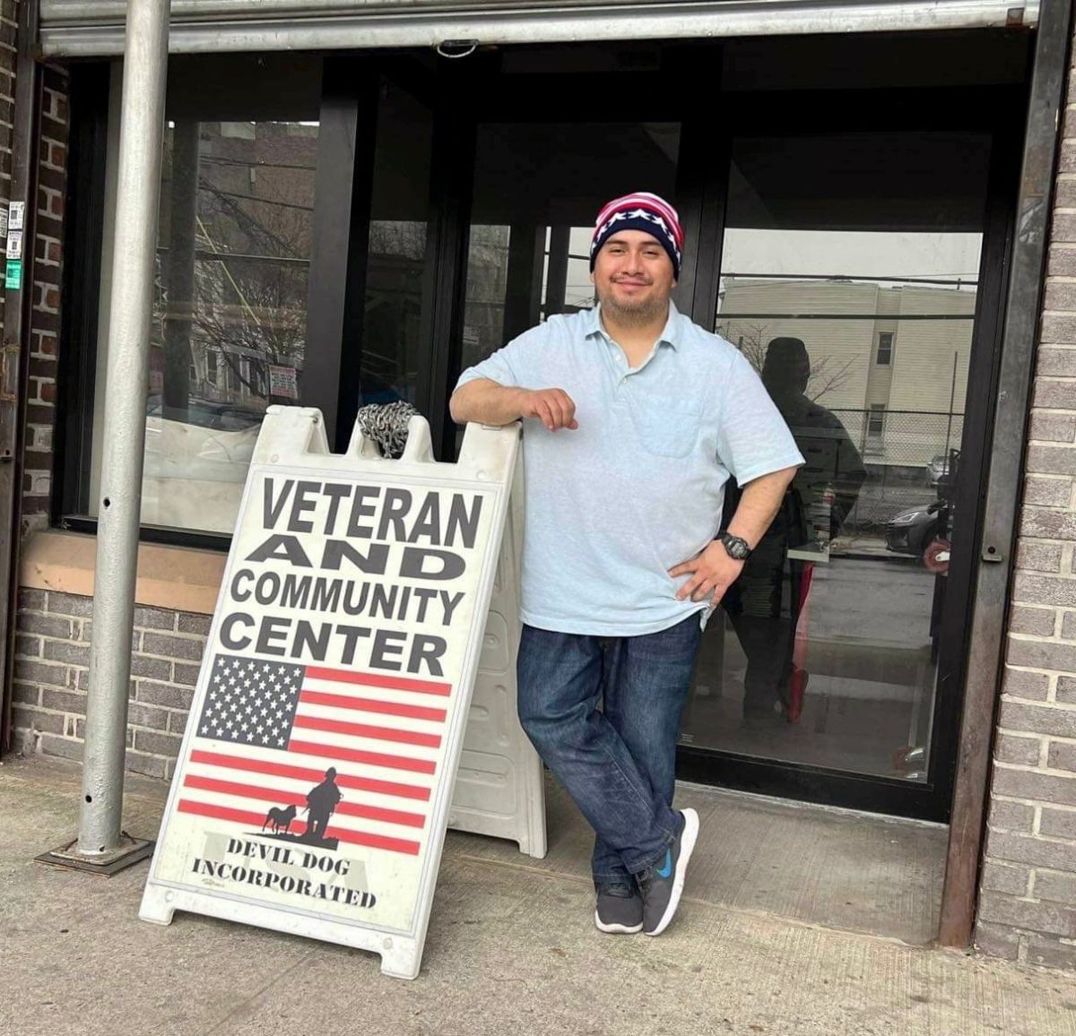 Duran stands outside his nonprofit, Devil Dog U.S.A.
