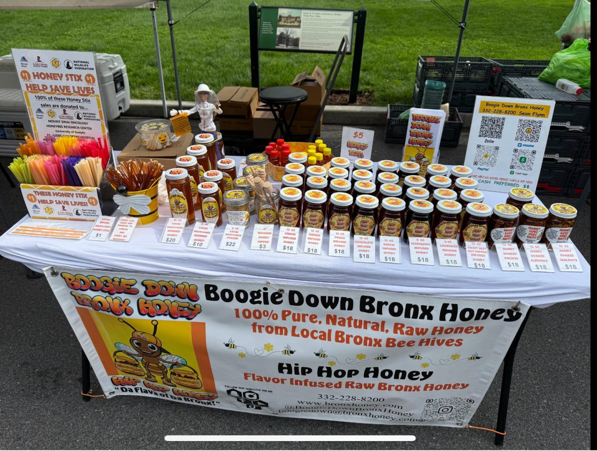 Fresh produce and other goodies greet visitors at the New York Botanical Garden’s weekly farmers market (Courtesy of Julia Burnham for The Fordham Ram).