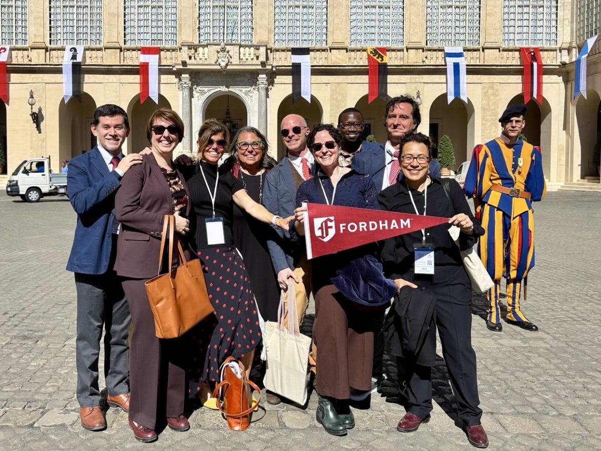 Seven Fordham faculty members attended a migration justice conference at the Vatican. (@migrationjusticeatfordham for The Fordham Ram)