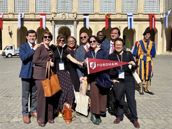 Seven Fordham faculty members attended a migration justice conference at the Vatican. (@migrationjusticeatfordham for The Fordham Ram)