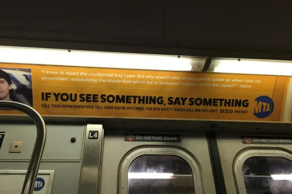 New ads making fun of the MTA’s Courtesy Counts campaign have appeared on subways across the city. Courtesy of the NY Post.