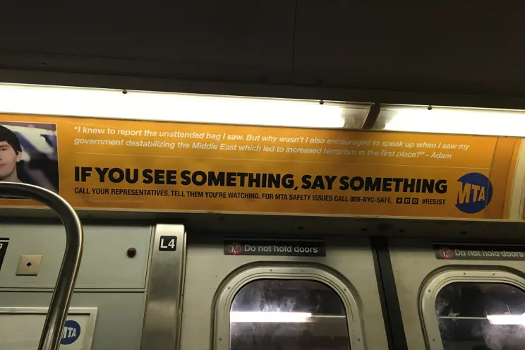 New ads making fun of the MTA’s Courtesy Counts campaign have appeared on subways across the city. Courtesy of the NY Post.