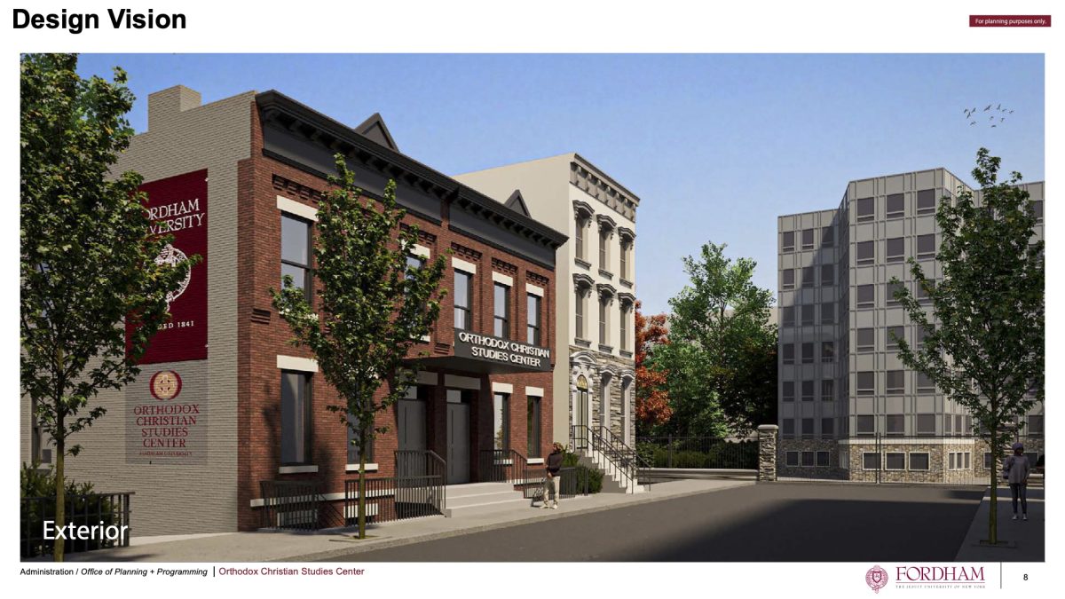 A mockup of the center provided by Fordham University shows what it is set to look like when completed. (Courtesy of Fordham University)