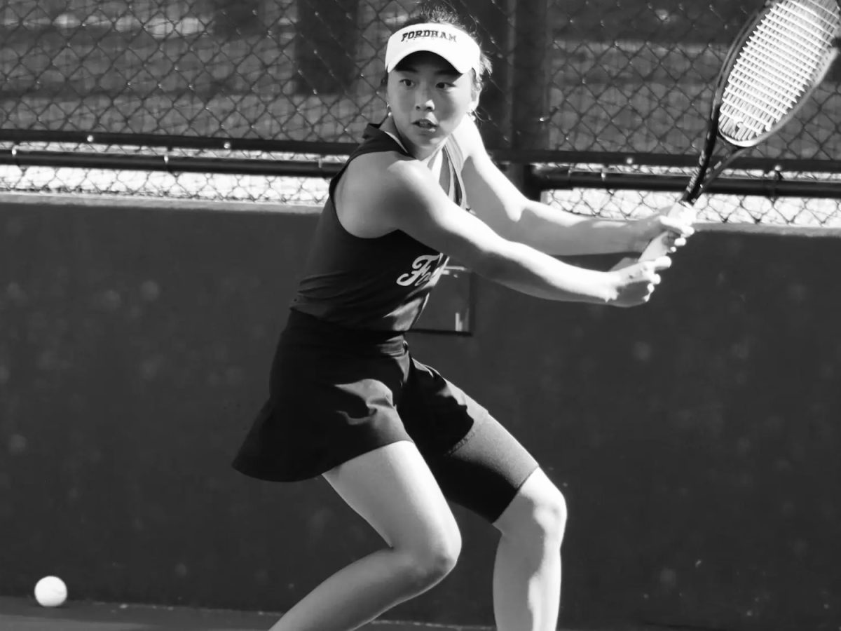 Junior Aya Matsunaga showing intensity on the court.