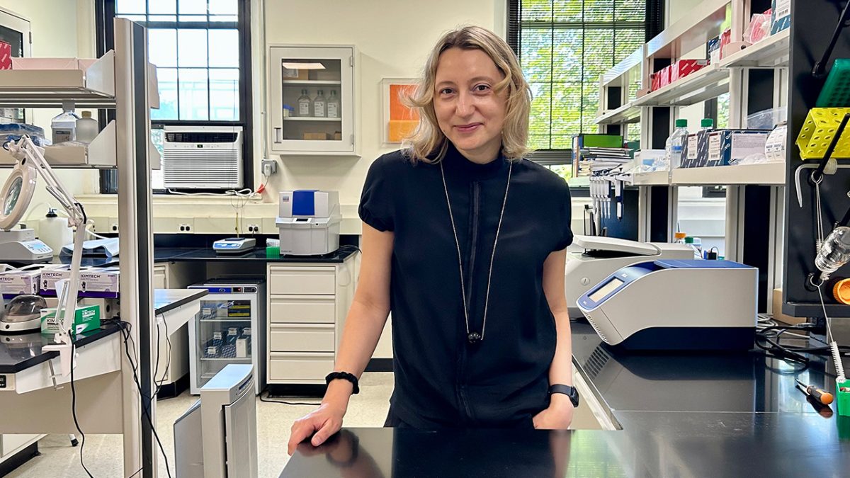 Marija Kundakovic, Ph.D., in her lab at the Rose Hill campus.