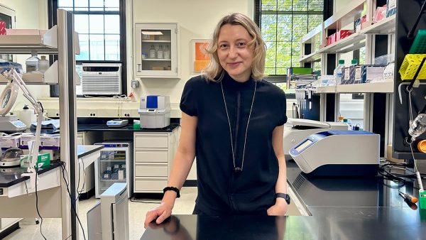 Marija Kundakovic, Ph.D., in her lab at the Rose Hill campus.
