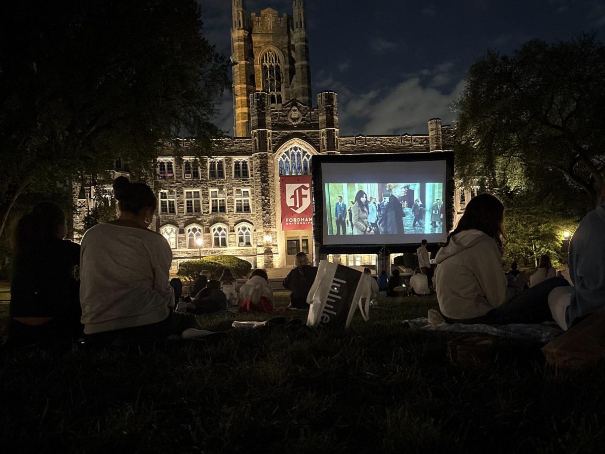 Fordham's students gather on Eddie's for a CAB hosted movie night